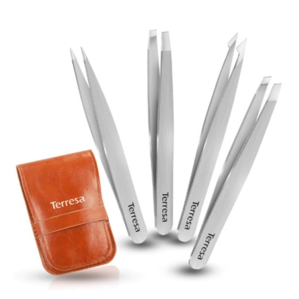 Terresa Eyebrow Tweezers, 4 Piece Set